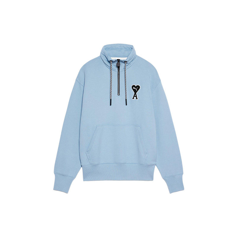 Puma/彪马正品x AMI男女同款抽绳半拉链连帽卫衣535993-73