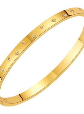 网红爆款时尚潮钛钢时尚手镯手环女士ins小众高级感精致不掉色子