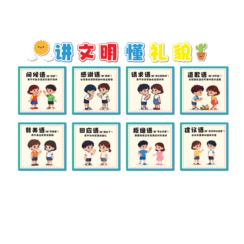 幼儿园环创礼貌文明用语墙贴