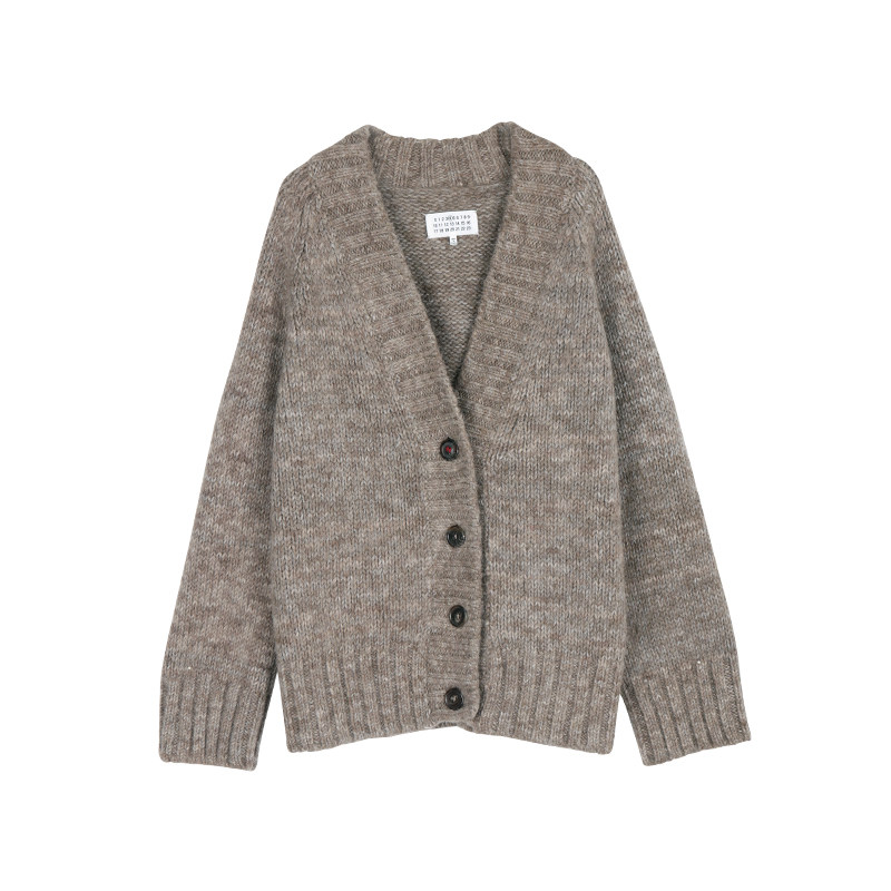 慵懒风中长款马海毛针织开衫外套