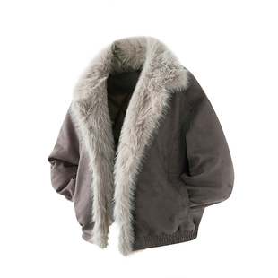 大雄小个子穿搭日记冬季新款立领棉服男座山雕麂皮绒加厚棉衣外套