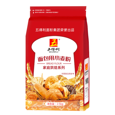 五得利专用面包粉2.5kg高筋面粉