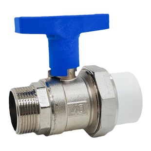 中央空调两联供防冷凝铜球阀25PPR螺纹高杆铜阀门加厚内外丝球阀