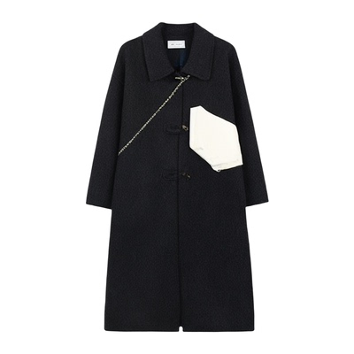 气质老钱风手工羊毛双面呢大衣2024秋冬新款韩系长款外套