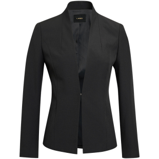 [CLEAN FIT]LANDI深灰色无领简约西装外套女职业套裙2026春夏新品