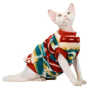斯芬克斯无毛猫德文猫专用衣服冬季保暖背心防掉毛小猫咪圣诞绒衣