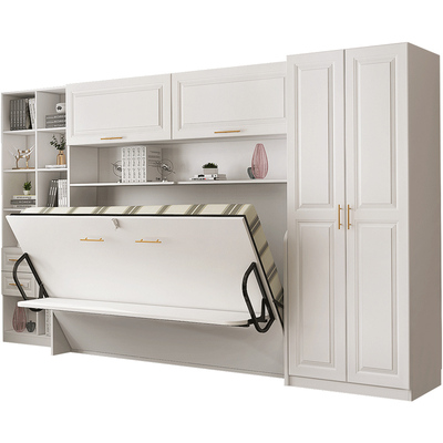 一体式组合多功能带书柜隐形床