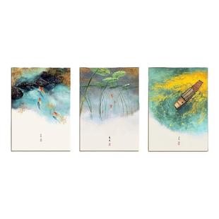 二十四节气餐厅装饰画新中式客厅沙发背景墙壁画国风民宿茶室挂画