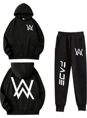 NASA联名嘉豪战服艾伦沃克同款卫衣男儿童连帽上衣衣服裤子套装潮