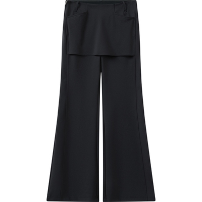 播复古百搭微喇休闲裤秋冬显瘦黑色喇叭裤长裤DDS4KD5295