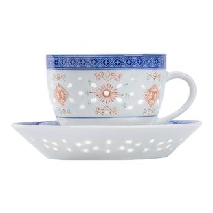 景德镇官方陶瓷咖啡杯碟家用精致下午茶青花玲珑杯子节日送礼礼物