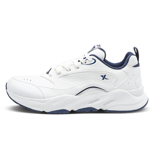 特步男鞋2026春季新款运动鞋皮面防水跑步鞋潮流百搭休闲鞋子男款