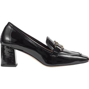 LK BENNETT黑色粗跟乐福鞋女2024年秋新款浅口马衔扣一脚蹬方头