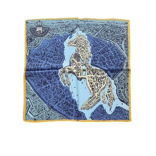 秀智同款骏马之城 53cm真丝小方巾女春秋桑蚕丝护颈椎丝巾小领巾