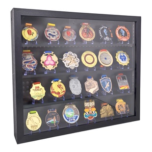 奖牌展示架马拉松运动奖牌展示柜奖牌收纳盒前推拉门设计奖章收藏