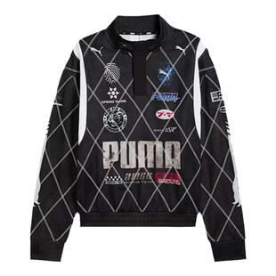 PUMA X A$AP ROCKY INHALE赛车印花logo带手套长袖骑行服做旧卫衣