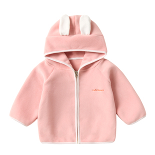 秋冬婴儿外套加厚奥利绒宝宝衣服韩系可爱幼儿外出男女童装摇粒绒