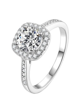莫桑钻四爪开口戒指女轻奢
