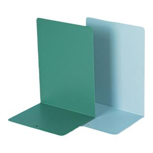 得力书立金属分类书夹阅读书挡书架桌上学生图书馆书靠铁挡书板书靠立书架夹隔书板两片装铁书立学生用挡书板