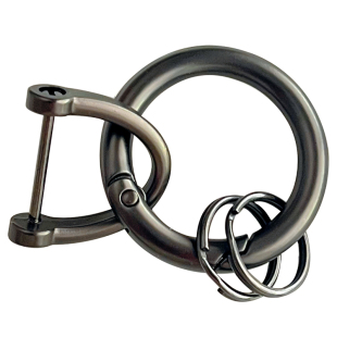 指环钥匙圈环弹簧圆扣d字扣马蹄扣u型扣汽车钥匙扣配件简约防丢