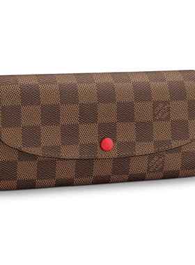 9.9新Louis Vuitton/路易威登EMILIE女款中号皮革钱包棕色送礼物