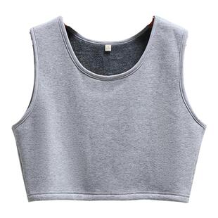 buupnn半截背心护肩颈加绒加厚短款保暖护背后背夜里防凉冬天女