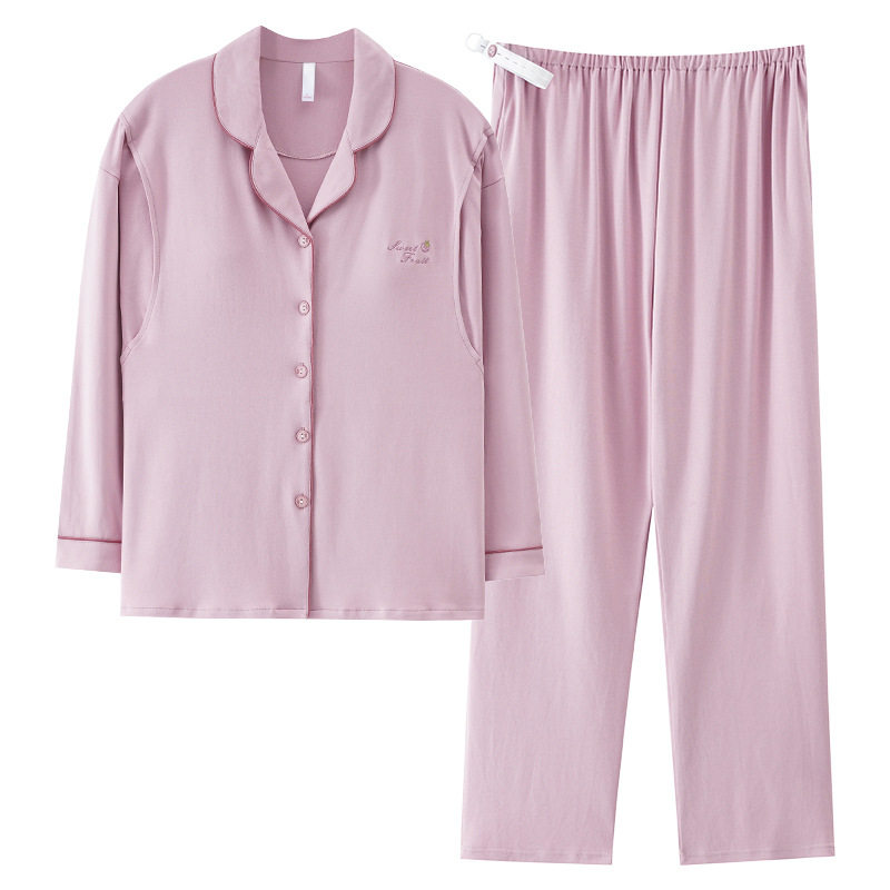 秋冬季小个子女月子服睡衣带胸垫纯棉长袖套装产妇喂奶哺乳家居服