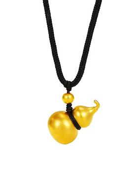 金包银黄金足金东方古法黄金福满葫芦吊坠挂坠福禄金珠情侣送礼