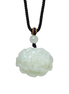 ZENGCAI牡丹花吊坠和田玉