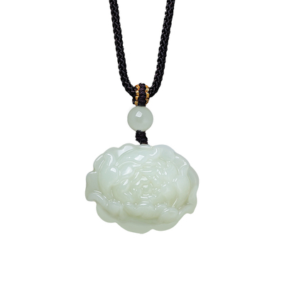 ZENGCAI牡丹花吊坠和田玉