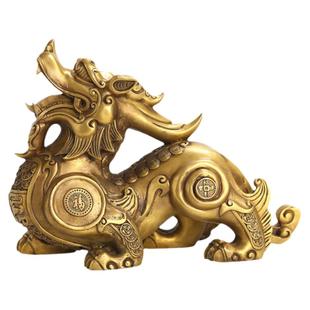 铜貔貅摆件一对公母客厅店铺家居办公室入户门口摆饰黄铜皮丘貔犰