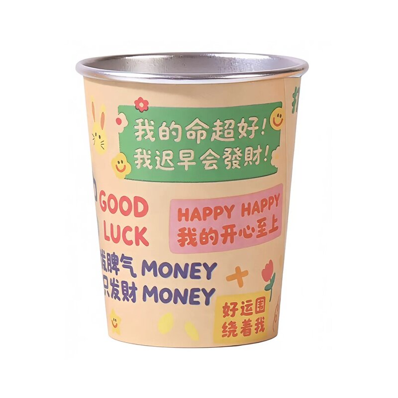 一次性银箔加厚加硬印花热饮杯