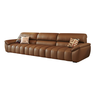 红晟多功能电动真皮沙发客厅2026新款复古美式零靠墙直排沙发床