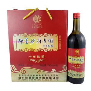 即墨妙府老酒 十年陈730ml*6瓶 焦香型黄酒妙府老酒 即墨传统老酒