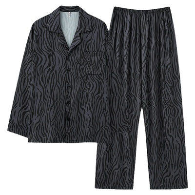 芬腾正品春秋季男士冰丝长袖睡衣