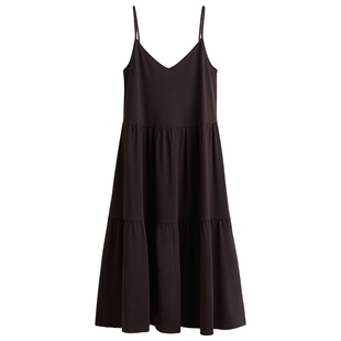 HM女装a字版型连衣裙春季宽松通勤分层吊带连身裙1292672