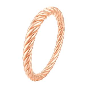 梦金园个性麻花银戒指闭口指环食指戒尾戒女士高级感ins叠戴风