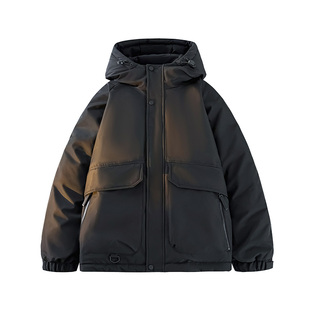 鸭鸭工装冲锋羽绒服男士冬季2025新款加厚保暖男生冬装鸭绒外套XZ