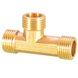 4分加长三通铜三外牙内外丝延长铜三通接头1/2 DN15内外螺纹配件