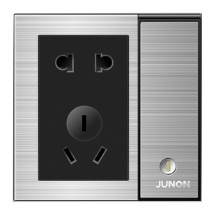 俊朗开关插座正品 官网P系列拉丝钢插座面板多孔开关面板家用套餐