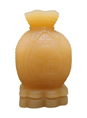 黄玉福袋招财聚福摆件