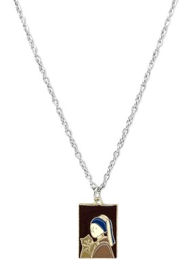 ins油画少女网钛钢坠百搭项链