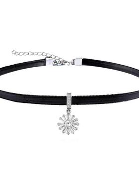 锆石项链女短款锁骨链简约气质