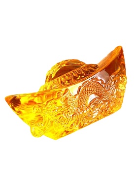 琉璃水晶招财元宝聚宝盆办公室摆