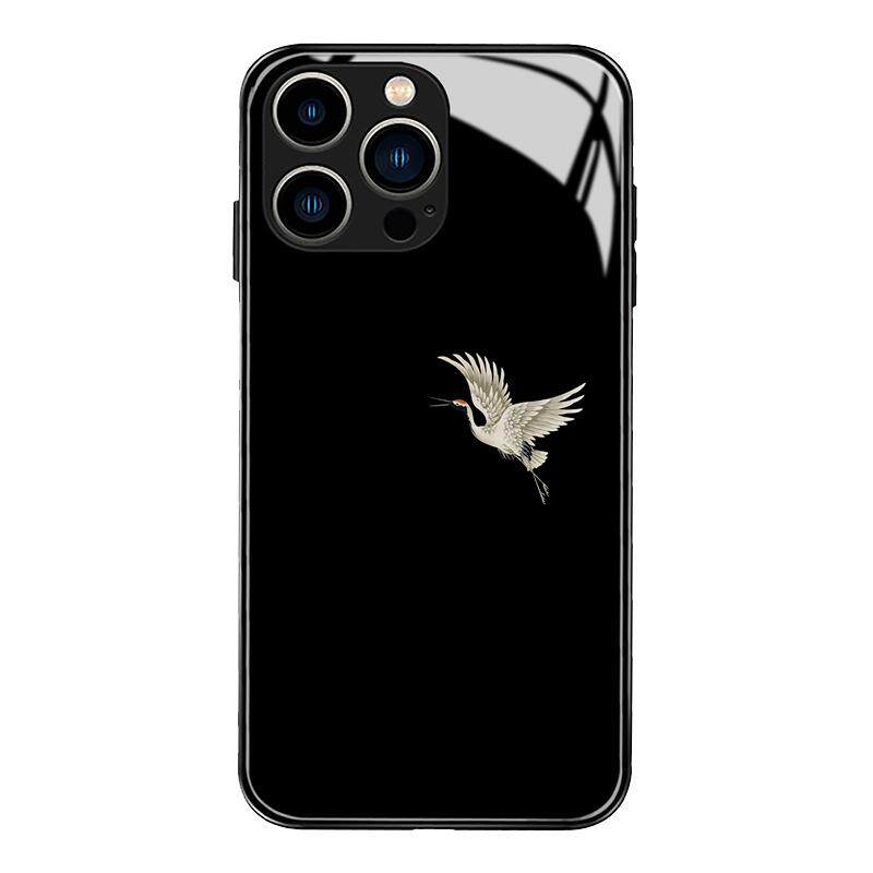 新中式飞翔仙鹤适用iPhone17plus苹果14promax手机壳华为p50荣耀艺术生mate60一加vivox90小