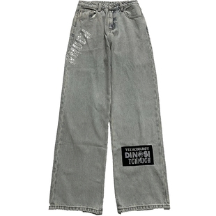 TCH潮牌轻奢潮牌大C长裤烫钻阔腿牛仔时尚烫钻商场同款T66C208061