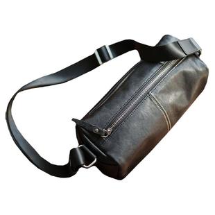 原创真皮男士外出便携背包通勤单肩斜挎包植鞣牛皮小包高级感男包