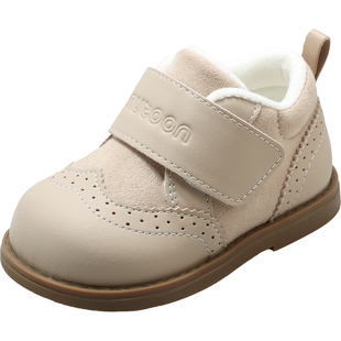 牧童儿童皮靴2025冬季新款女童英伦小皮鞋软底男童加绒保暖马丁靴