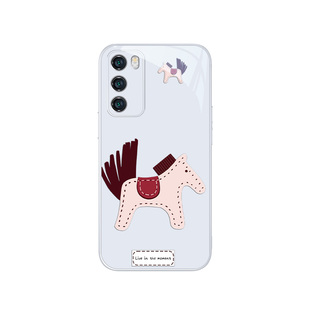 适用华为pura70pro马年手机壳mate80promax新款nova15创意14/13搞怪mate60潦草小马p50/40/30玻璃12/11套10/9