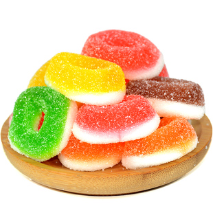 德国品牌迷你酸圈橡皮糖彩色圈圈酸砂qq果汁软糖儿童网红零食
